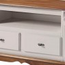 Rack Madeira 2 Portas de Vidro 2 Gaveta 2 Prateleiras Vidro 1,95m Luan Branco/Imbuia