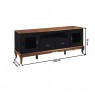 Rack Madeira 2 Portas de Vidro 2 Gavetas 2 Prateleiras Vidro 1,95m Luan Preto/Imbuia