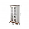Cristaleira de Madeira 2 Portas com Cruzeta 0,90m Hannover Branco/Imbuia