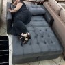 Sofá Cama 2 Lugares Adriana Veludo Cinza