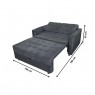 Sofá Cama 2 Lugares Adriana Veludo Cinza