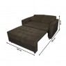 Sofá Cama 2 Lugares Adriana Veludo Marrom