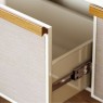 Rack com Painel Led com Prateleira para TV 65´ 3 Gavetas Tela Sling 1,80m Inglaterra Off White/Mel