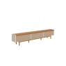 Rack com Painel Led com Prateleira para TV 65´ 3 Gavetas Tela Sling 1,80m Inglaterra Off White/Mel