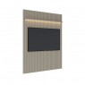 Rack com Painel Led com Prateleira para TV 65´ 3 Gavetas Tela Sling 1,80m Inglaterra Off White/Mel