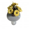 Mesa Lateral Madeira Com Vidro Diamantina Off White