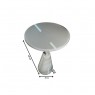 Mesa Lateral Madeira Com Vidro Diamantina Off White