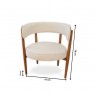Poltrona Decorativa Costas Madeira Aurora Linho Bege Mel