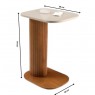 Mesa de Madeira Lateral Aurora Tampo Laca Branco/Mel