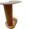 Mesa de Madeira Lateral Aurora Tampo Laca Branco/Mel