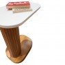 Mesa de Madeira Lateral Aurora Tampo Laca Branco/Mel