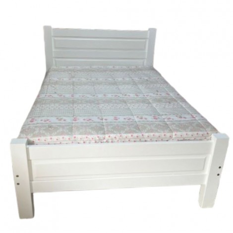 Cama Casal Madeira 1,40m Emanuele Laca Branca