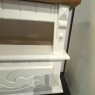 Rack Madeira 2 Gavetas com Entalhes 1,48m Country Laca Branca/Imbuia