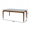 Mesa em Madeira Retangular 2,00m Vidro Fendi Premium