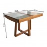 Mesa em Madeira Extensível Vidro Fendi 0,90-1,30m Dubai