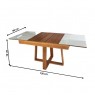 Mesa em Madeira Extensível Vidro Fendi 0,90-1,30m Dubai
