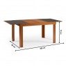 Mesa em Madeira Extensível Vidro Fendi 1,40-2,00m Londres