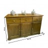 Buffet de Madeira 3 Portas 3 Gavetas Malu 1,31m Imbuia