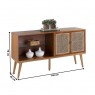 Buffet 2 Portas Palhinha 1,40m Tampo de Madeira Paris Imbuia