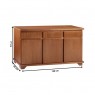 Buffet Berlim 3 Portas 3 Gavetas 1,40m Tampo de Madeira cor Imbuia