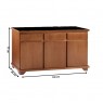 Buffet Berlim 3 Portas 3 Gavetas 1,40m Tampo de Vidro Preto/Branco Cor Imbuia