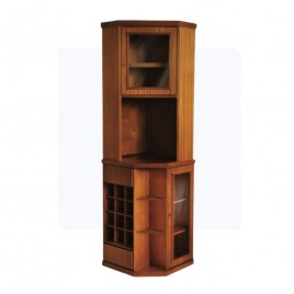 Bar de Canto Madeira Lubeck Com Estante 0,55m Com Adega Com 2 Portas