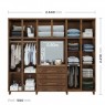 Guarda Roupa Casal Madeira Duplex 4 Portas Abrir com Cômoda Com Espelho Grécia 2,54m