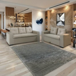 Conjunto de Sofá 3 e 2 Lugares Tiradentes Veludo Bege