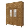 Kit Combo Quarto Grécia Imbuia — Guarda-Roupa Casal 4 Portas 1,70m + Cômoda Sapateira 5 Gavetas +1 Porta 1,23m