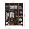 Kit Combo Quarto Grécia Imbuia — Guarda-Roupa Casal 4 Portas 1,70m + Cômoda Sapateira 5 Gavetas +1 Porta 1,23m
