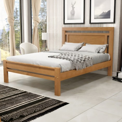 Cama Casal Madeira 1,40m Paris Mel
