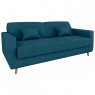 Sofá-Cama 3 Lugares Emily Veludo Azul