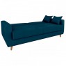 Sofá-Cama 3 Lugares Emily Veludo Azul