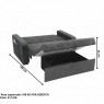 Sofá-Cama Daiane Suede Marrom/Linho Cinza com Estampado