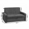 Sofá-Cama Daiane Suede Marrom/Linho Cinza com Estampado
