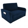 Sofá-Cama Daiane Suede Marrom/Linho Cinza com Estampado
