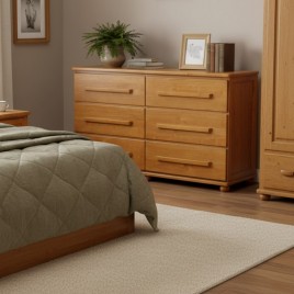 Cômoda de Madeira 6 Gavetas 1,48m Belga Imbuia Clara