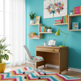 Escrivaninha Madeira 1 Gaveta 0,80m Milano Imbuia Clara