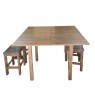 Conjunto de Mesa MDF Quadrada Dobrável Inovata 0,80m com 4 Banquetas Freijó