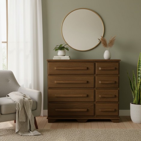 Cômoda de Madeira 8 Gavetas Corrediças Metálicas 1,20m Malu Imbuia