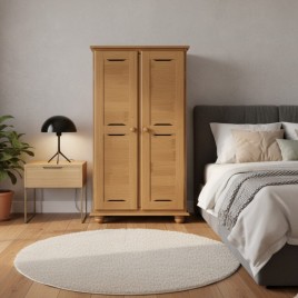 Sapateira de Madeira 2 Portas Ripadas 0,64m Camponesa Imbuia Claro