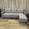 Sofá Living com Chaise 4 Lugares 2,40m Braço Slim Universal Linho Cinza