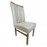 Conjunto de Mesa 1,60x0,90m Elegance Tampo Vidro Off White com 6 Cadeiras Ana Linho Bege
