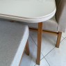 Conjunto de Mesa 1,60x0,90m Elegance Tampo Vidro Off White com 6 Cadeiras Ana Linho Bege