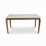 Conjunto de Mesa 1,60x0,90m Alegre Tampo Vidro Off White com 6 Cadeiras Ana Linho Bege