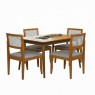 Conjunto de Mesa 1,20x0,80m Tampo Madeira Venezuela com 4 CadeirasPalhinha Santorini Mel