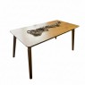Conjunto de Mesa 1,20x0,80m Tampo Madeira Venezuela com 4 CadeirasPalhinha Santorini Mel