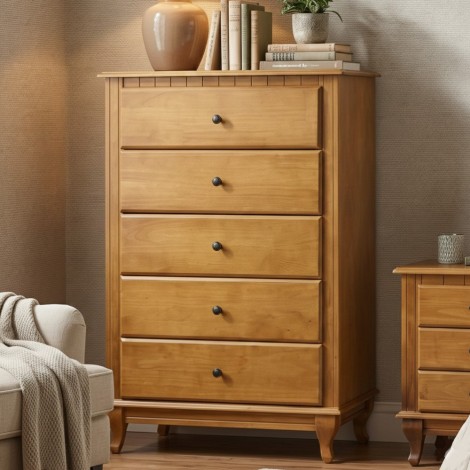 Cômoda Madeira 5 Gavetas 0,80m Estrela Amêndoa