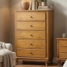 Cômoda Madeira 5 Gavetas 0,80m Estrela Amêndoa