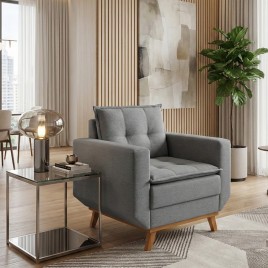 Poltrona Decorativa Zeus Linho